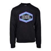 Diesel Bomullsblandning Sweatshirt Black, Herr