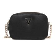 Guess Noelle Crossbody Axelväska med Dragkedja Black, Dam