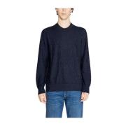 Emporio Armani Blå Tröja Logo Pullover Blue, Herr