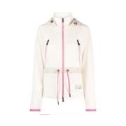 Moncler Velour Fleece Zip-Up Sweatshirt med regnkläder detaljer Beige,...