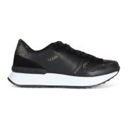 Guess Sneakers i läder och konstläder med logoplatta Black, Dam