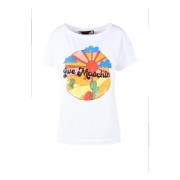 Love Moschino Bomull Elastan T-shirt White, Dam