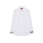 Max Mara Rhinestone Motiv Vit Bomullsskjorta White, Dam