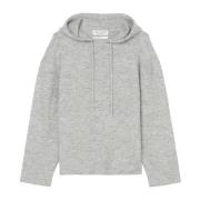 Marc O'Polo Oversized stickad hoodie Gray, Dam