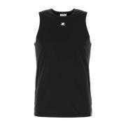 Courrèges Svart polyester tanktopp Black, Herr