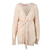 Pink Memories Mjuk Mohair Blandning Kofta Beige, Dam