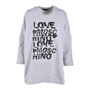 Love Moschino Grå Sweatshirt för Kvinnor Gray, Dam