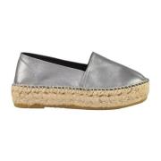 Espadrilles Läder Gummisula Avslappnade Skor Gray, Dam