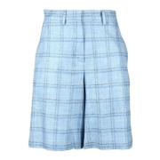 Ballantyne Silk Linne Ull Bermuda Shorts Blue, Dam