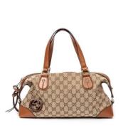 Gucci Vintage Pre-owned Canvas gucci-vskor Beige, Dam