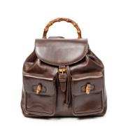 Gucci Vintage Pre-owned Laeder ryggsckar Brown, Dam