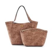 Manila Grace Elegant Shopper Väska i Brun Brown, Dam