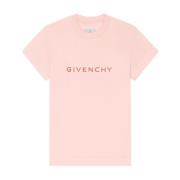 Givenchy Slim 4G T-shirt med Tufting Effekt Pink, Dam