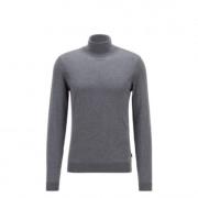 Hugo Boss Slim Fit Merino Wool Turtleneck Sweater Gray, Herr