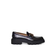 Tod's Svart Lug Loafers Läderskor Black, Dam