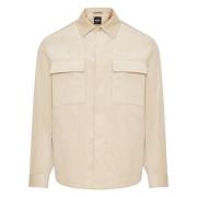 Hugo Boss Bomullscorduroy skjortjacka med fickor Beige, Herr