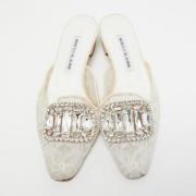 Manolo Blahnik Pre-owned Pre-owned Spets klackskor White, Dam