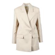 Nineminutes Elegant Jacka med Polyesterblandning Beige, Dam