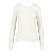 Jil Sander Bomullsblandning Snygg Stickad Topp White, Dam