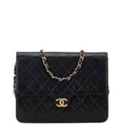 Chanel Vintage Pre-owned Tyg chanel-vskor Black, Dam