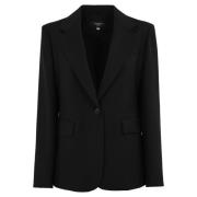 Max Mara Weekend Svart ulljacka med kavajkrage Black, Dam