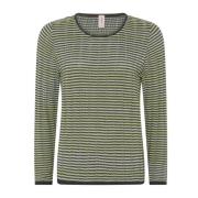 Skovhuus Multifärgad O-Neck Pullover Blus Oasis Green, Dam