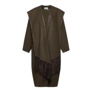 Isabel Marant Oversized Brun Kappa med Avtagbar Halsduk Brown, Dam