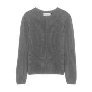 Roy Roger's Grå Melange Ull Cashmere Tröja Gray, Dam