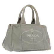 Prada Vintage Pre-owned Canvas prada-vskor Gray, Dam