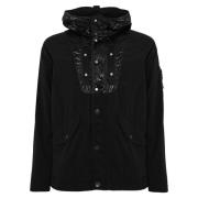 Stone Island Svart Nylon Teknisk Kappa Huva Black, Herr