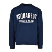 Dsquared2 Bomull Stickad Tröja Blue, Herr