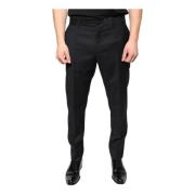 Dolce & Gabbana Svarta ull Skinny Dress Pants Black, Herr