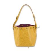 Louis Vuitton Vintage Pre-owned Tyg axelremsvskor Yellow, Dam