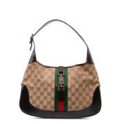 Gucci Vintage Pre-owned Canvas axelremsvskor Brown, Dam