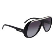 Longchamp Svarta Plast Solglasögon UV-Filter 2 Black, Dam