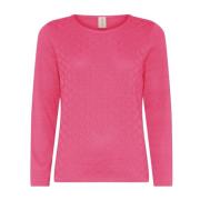 Skovhuus Feminine O-Neck Pullover Blouse Peony Pink Pink, Dam