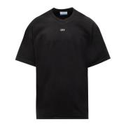 Off White Kortärmad Crew Neck T-shirt med Logo Black, Herr