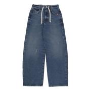 Amish Hög midja ballongformade jeans Blue, Dam