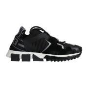 Dolce & Gabbana Svarta Mesh Trekking Sneakers med Räfflad Sula Black, ...