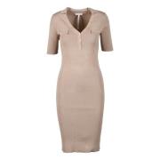 Guess Damklänning i Viskos Polyester Blandning Beige, Dam