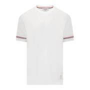 Thom Browne Rib Cuff Tee för Män White, Herr