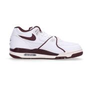 Nike Låg Vit/Burgundy Sneaker med Flight Stil White, Herr