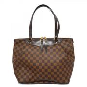 Louis Vuitton Vintage Pre-owned Tyg axelremsvskor Brown, Dam