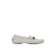 Brunello Cucinelli Ljusgrå båtloafers med Monile rosett Gray, Dam