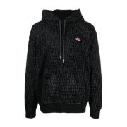 Diesel Casual Svart Bomullsweatshirt Black, Herr