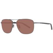 Serengeti Gunmetal Aviator Solglasögon Polariserad Brun Gray, Herr