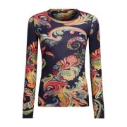 Etro Paisley Print Crew Neck Sweater Multicolor, Dam