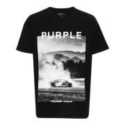 Purple Brand Svart bomull T-shirt med fototryck Black, Herr