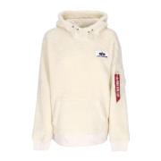 Alpha Industries Sherpa Teddy Hoodie Off White Beige, Herr