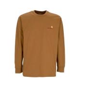 Carhartt Wip Script Långärmad Tee i Brun Brown, Herr